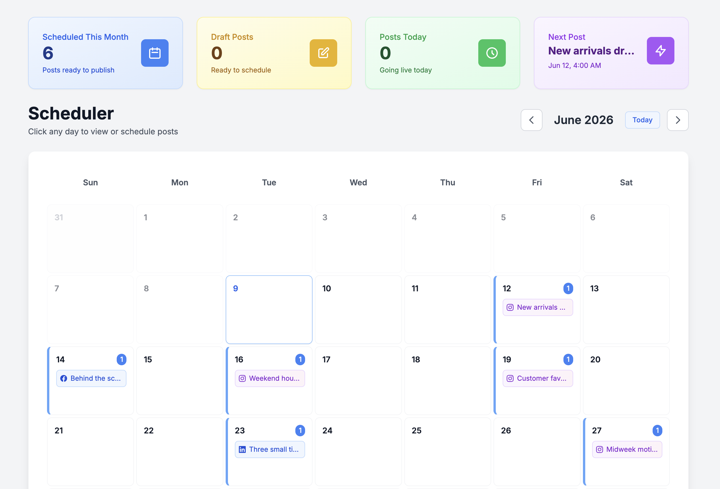 AIPostPro content calendar